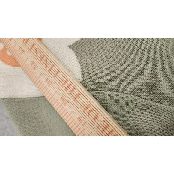 PacSun Sweater Mens Small‎ Sage Green Crewneck Knit Daisy Yin Yang Pullover - Picture 10 of 14